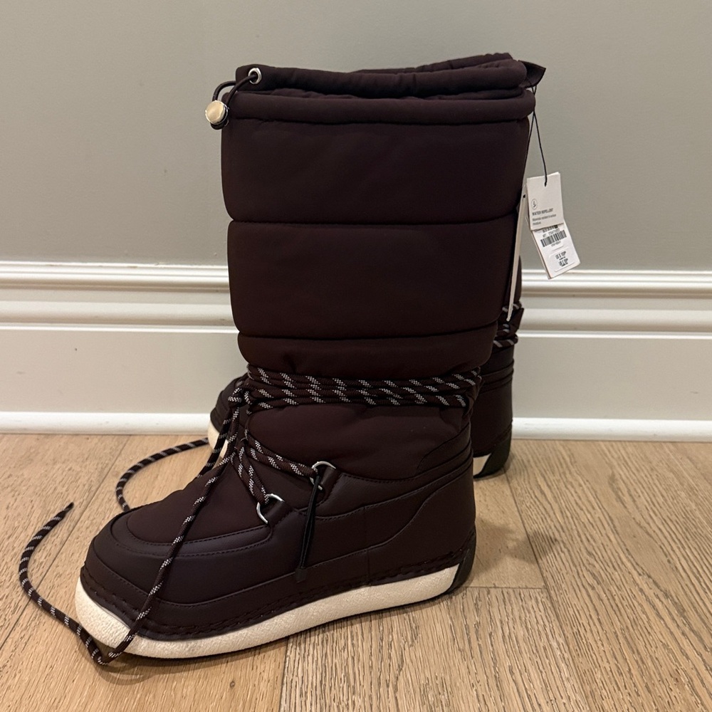 Zara Women's Burgundy ‘ski’ line  Winter Boots - Picture 8 of 10